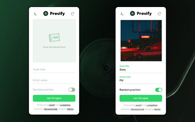 Prevify — Spotify Artwork Previewer  from Chrome web store to be run with OffiDocs Chromium online