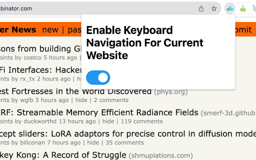 Previous / Next page keyboard navigation  from Chrome web store to be run with OffiDocs Chromium online