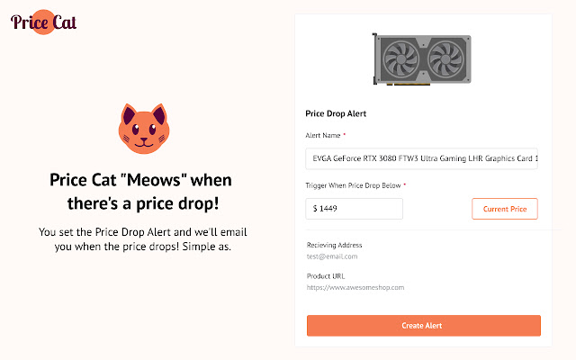 Price Cat Meows when theres a price drop!  from Chrome web store to be run with OffiDocs Chromium online