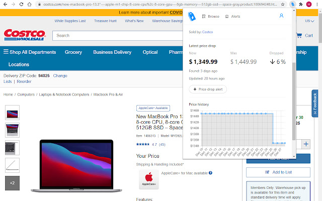 PriceDrops Universal Price Tracker  from Chrome web store to be run with OffiDocs Chromium online