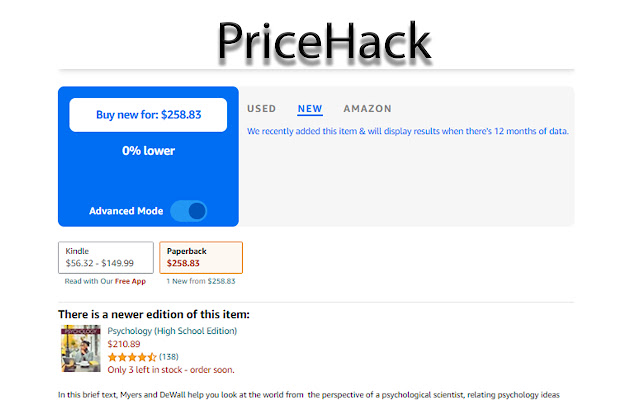 Price Hack  from Chrome web store to be run with OffiDocs Chromium online