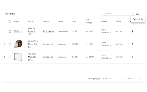 PriceHawk  from Chrome web store to be run with OffiDocs Chromium online