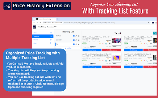 Price History Price Tracker  Alerts  from Chrome web store to be run with OffiDocs Chromium online