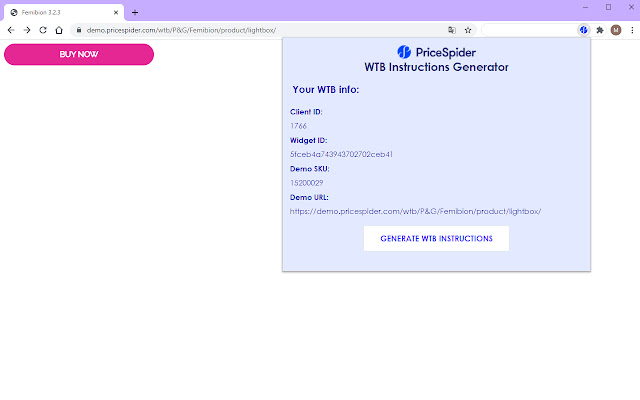 PriceSpider WTB Instructions Generator  from Chrome web store to be run with OffiDocs Chromium online