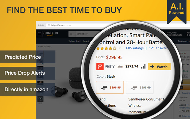 Pricy Amazon Price Watch  from Chrome web store to be run with OffiDocs Chromium online