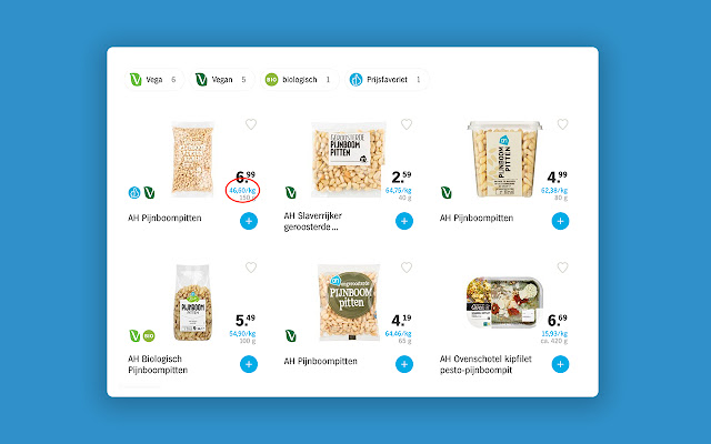 Prijs/unit op ah.nl  from Chrome web store to be run with OffiDocs Chromium online
