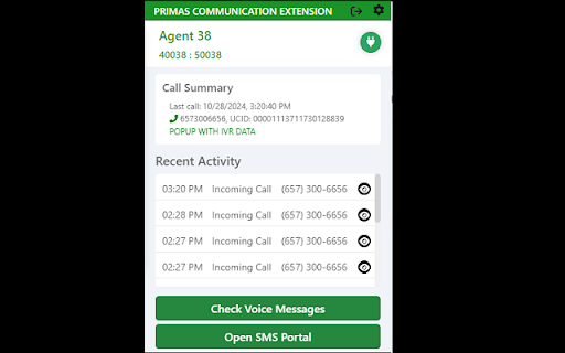 Primas Communication Extension  from Chrome web store to be run with OffiDocs Chromium online