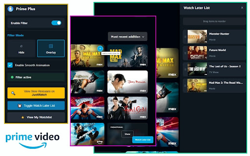 Prime Plus  from Chrome web store to be run with OffiDocs Chromium online