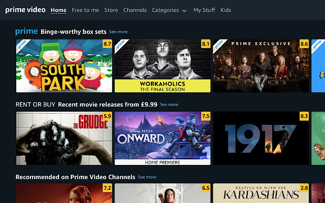 Prime Ratings: IMDb-beoordelingen op Prime Video uit de Chrome-webwinkel, uit te voeren met OffiDocs Chromium online