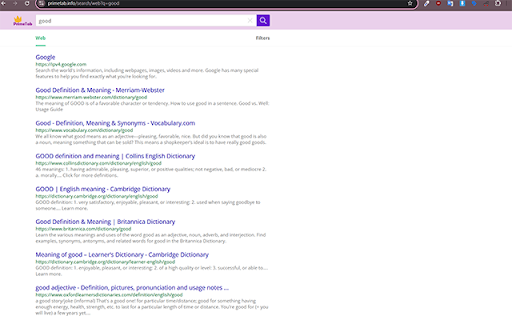 Prime Tab  from Chrome web store to be run with OffiDocs Chromium online