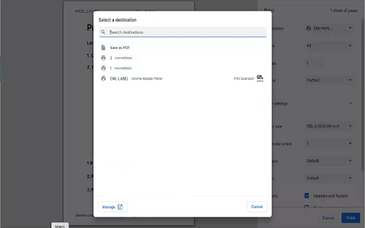 Print EMLabel  from Chrome web store to be run with OffiDocs Chromium online