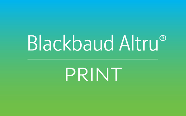 Print for Blackbaud Altru  from Chrome web store to be run with OffiDocs Chromium online