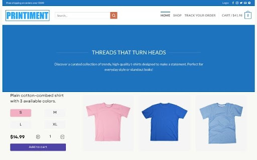 Printiment Custom T Shirt Assistant  from Chrome web store to be run with OffiDocs Chromium online