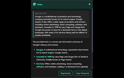 Prior  from Chrome web store to be run with OffiDocs Chromium online