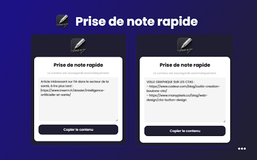 Prise de note rapide  from Chrome web store to be run with OffiDocs Chromium online