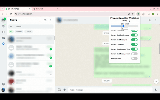 Privacy Guard for WhatsApp Web  from Chrome web store to be run with OffiDocs Chromium online