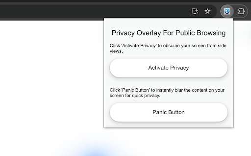 Privacy Overlay for Public Browsing  from Chrome web store to be run with OffiDocs Chromium online