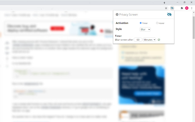 Layar Privasi dan Keamanan Blur dari toko web Chrome untuk dijalankan dengan OffiDocs Chromium online