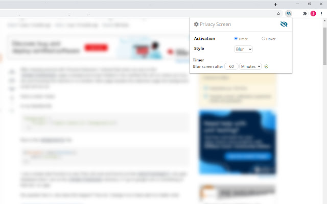 Privacy Screen and Security Blur  from Chrome web store to be run with OffiDocs Chromium online