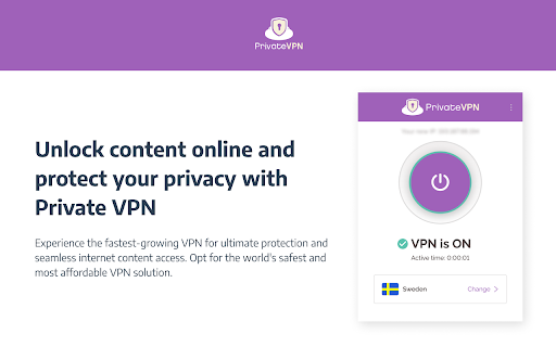 PrivateVPN  from Chrome web store to be run with OffiDocs Chromium online