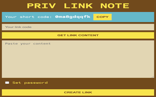 PrivLinkNote  from Chrome web store to be run with OffiDocs Chromium online