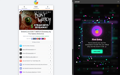 prizenab  from Chrome web store to be run with OffiDocs Chromium online