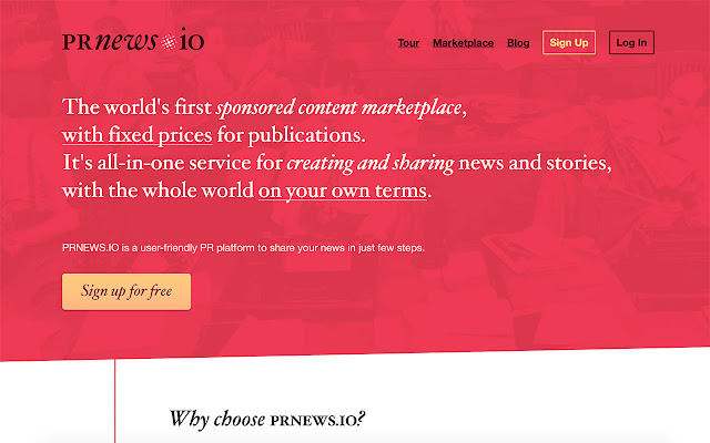 PRNEWS.IO PR Distribution Platform  from Chrome web store to be run with OffiDocs Chromium online