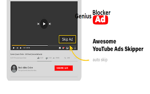 PRO AdBlock  Auto Ad Skip YouTube  from Chrome web store to be run with OffiDocs Chromium online