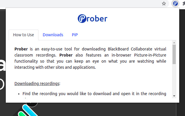 Prober  from Chrome web store to be run with OffiDocs Chromium online