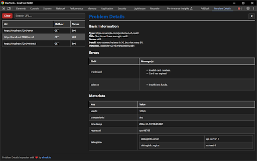 Problem Details Inspector  from Chrome web store to be run with OffiDocs Chromium online
