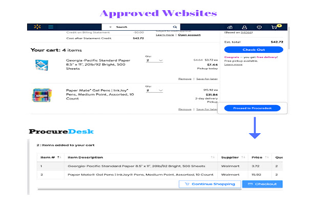 ProcureDesk Website Extension  from Chrome web store to be run with OffiDocs Chromium online