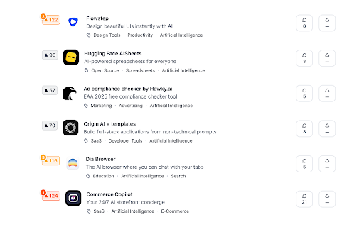 Producthunt Launcher Helper  from Chrome web store to be run with OffiDocs Chromium online