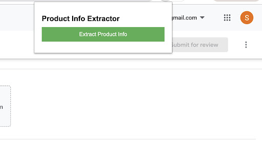 Product Info Extractor  from Chrome web store to be run with OffiDocs Chromium online