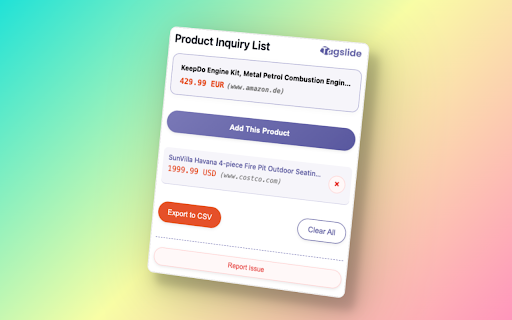Product Inquiry List  from Chrome web store to be run with OffiDocs Chromium online