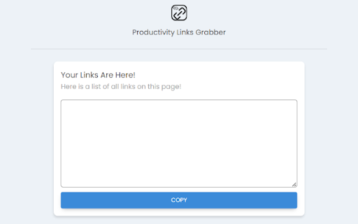 Productivity Links Grabber  from Chrome web store to be run with OffiDocs Chromium online