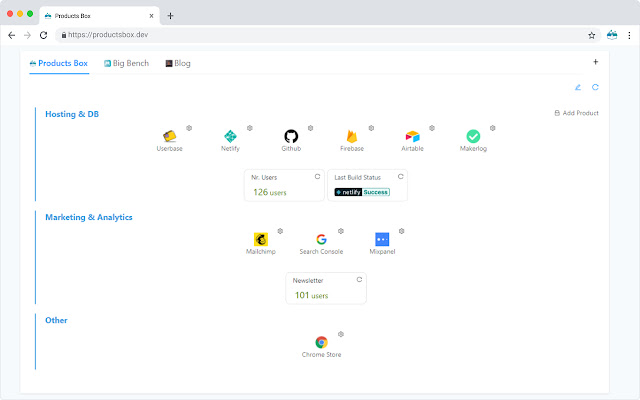 Products Box  from Chrome web store to be run with OffiDocs Chromium online