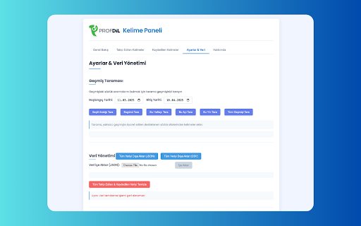Profdil Kelime Takibi  from Chrome web store to be run with OffiDocs Chromium online