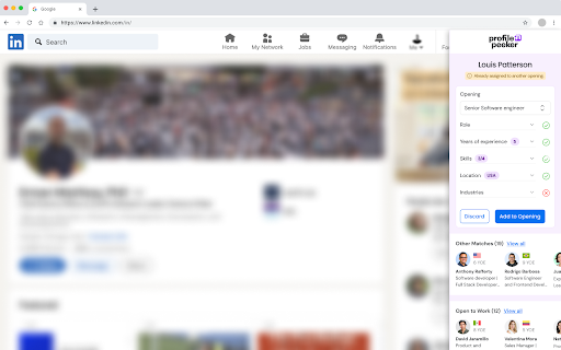 Profile Peeker  from Chrome web store to be run with OffiDocs Chromium online