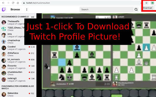 Profile Picture Downloader for Twitch™  from Chrome web store to be run with OffiDocs Chromium online