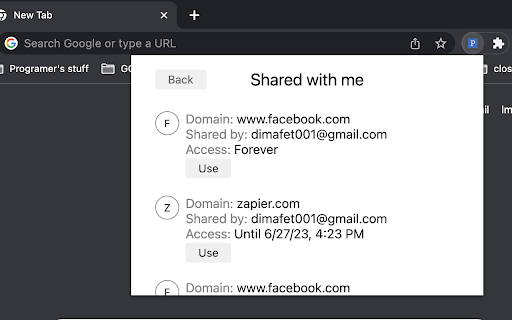 ProfileShare  from Chrome web store to be run with OffiDocs Chromium online