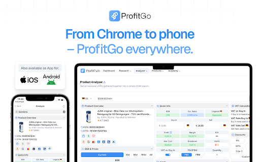 ProfitGo for Amazon and Online Arbitrage Sellers by ProfitPath  from Chrome web store to be run with OffiDocs Chromium online