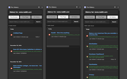 Pro History  from Chrome web store to be run with OffiDocs Chromium online