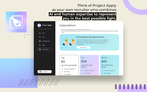 ProjectApply: AI Automated Job Search  Applications  from Chrome web store to be run with OffiDocs Chromium online