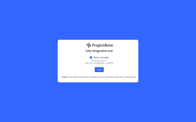 ProjectBase Tally Connector  from Chrome web store to be run with OffiDocs Chromium online