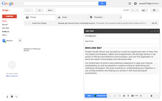 Project DoubleCheck  from Chrome web store to be run with OffiDocs Chromium online