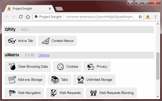 Project Insight  from Chrome web store to be run with OffiDocs Chromium online