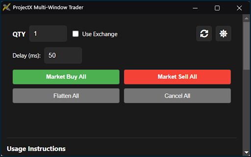 ProjectX Multi Window Trader from Chrome web store to be run with OffiDocs Chromium online ProjectX Multi Window Trader from Chrome web store to be run with OffiDocs Chromium online