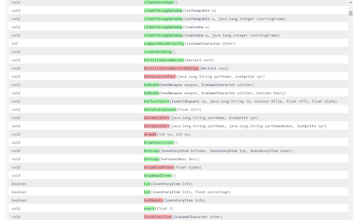 Project Zomboid API Highlighter  from Chrome web store to be run with OffiDocs Chromium online