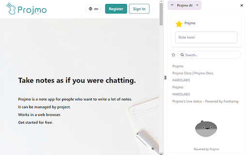 Projmo AI  from Chrome web store to be run with OffiDocs Chromium online