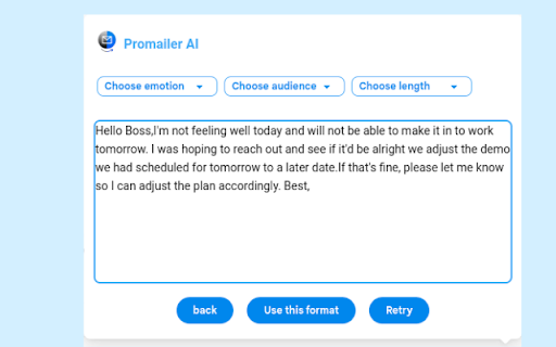 Promailer with ChatGPT  from Chrome web store to be run with OffiDocs Chromium online